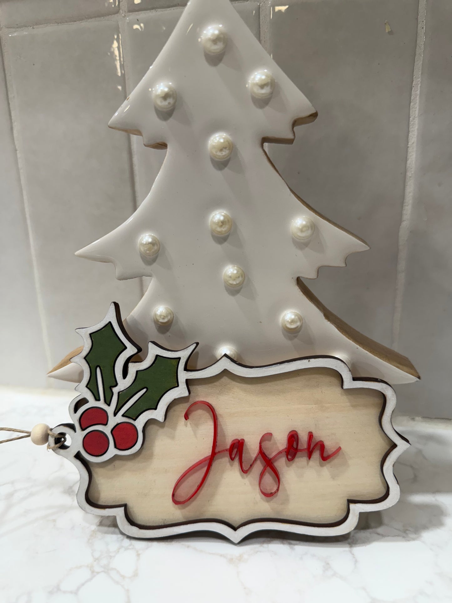 Personalized Holly Gift Tag/Ornament