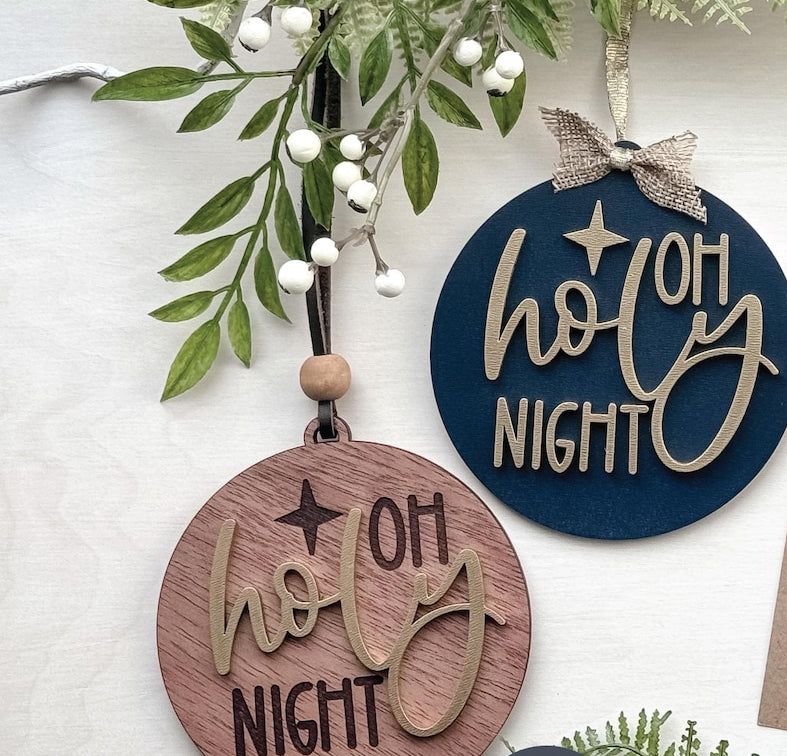 "Holy Night" Modern Farmhouse Ornament