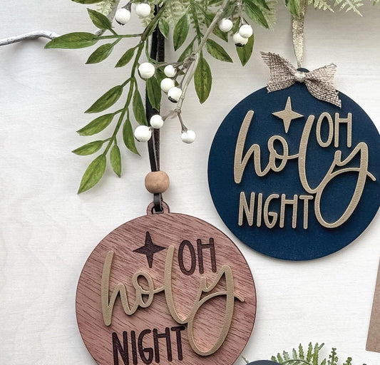 "Holy Night" Modern Farmhouse Ornament